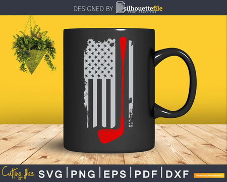 Golfing golfer golf 4th of July Patriotic Distressed USA