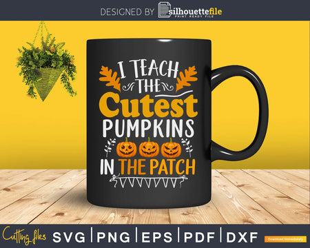 Halloween Pre-K Teacher Cutest Pumpkins Svg Shirt Design