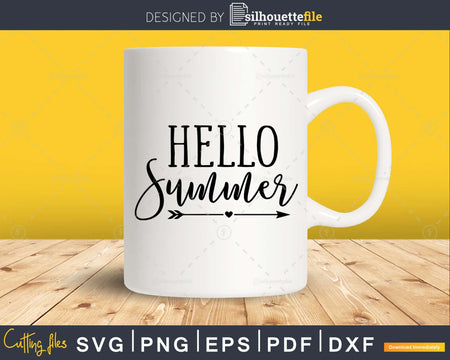 Hello Summer svg cricut craft printable cut Files
