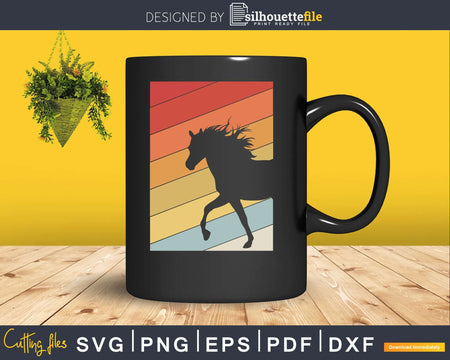 Horse Retro vintage Style cricut cut svg png silhouette