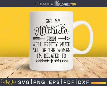 I get my attitude Funny Baby shower SVG PNG Dxf Printable