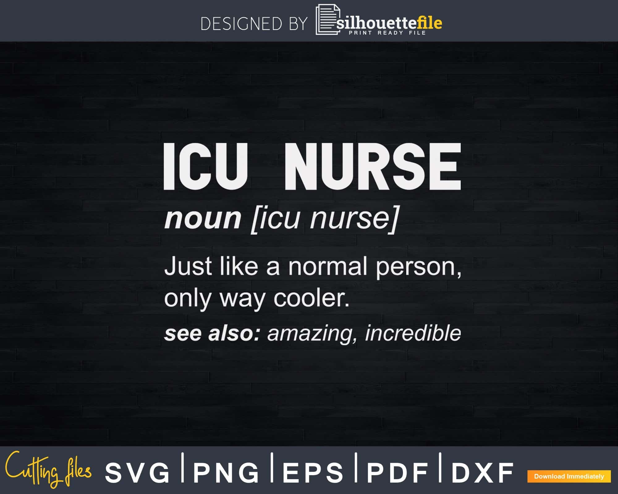 ICU Nurse Svg Printable Cut File Graphic by craft-designer