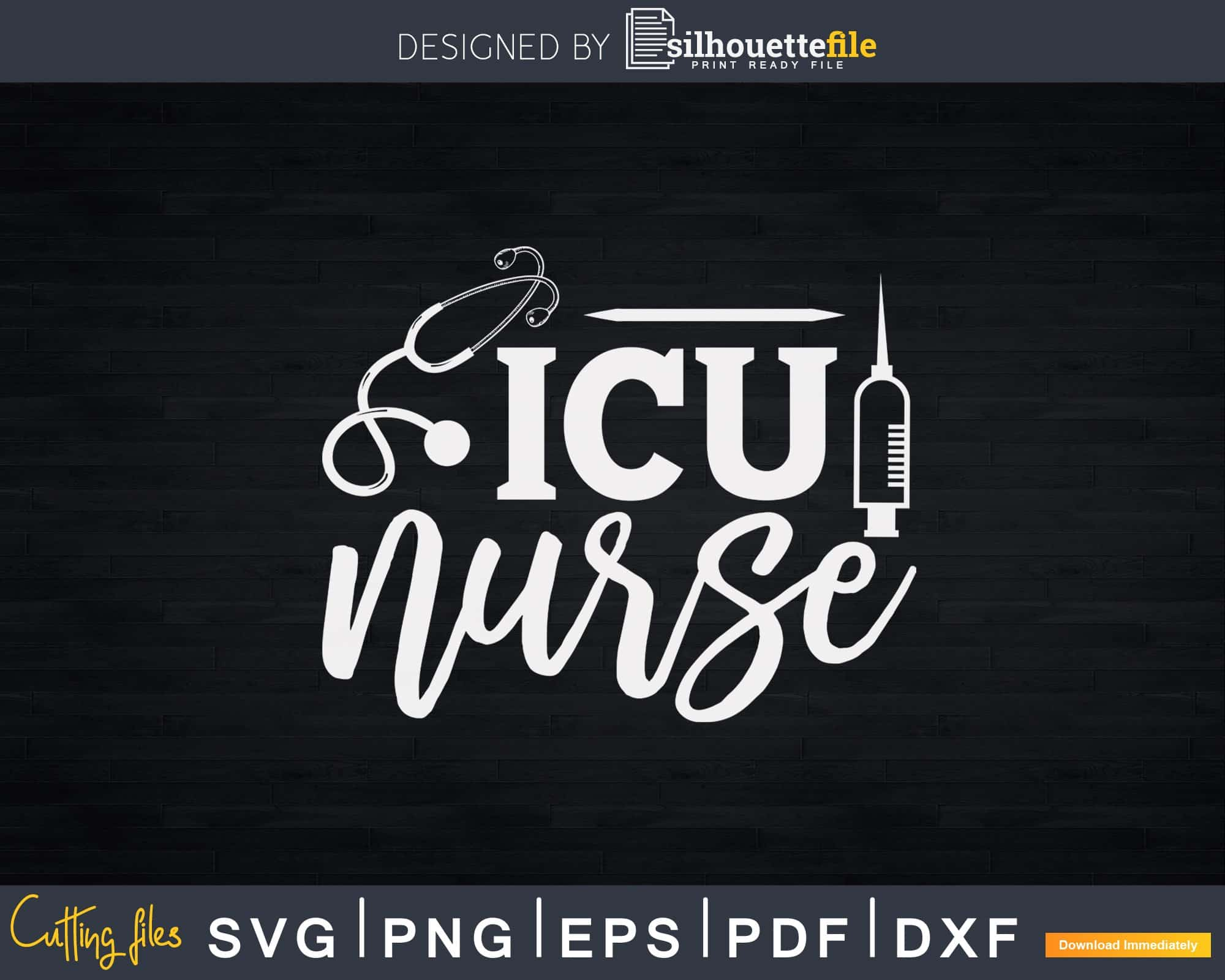 ICU Nurse Svg Printable Cut File Graphic by craft-designer