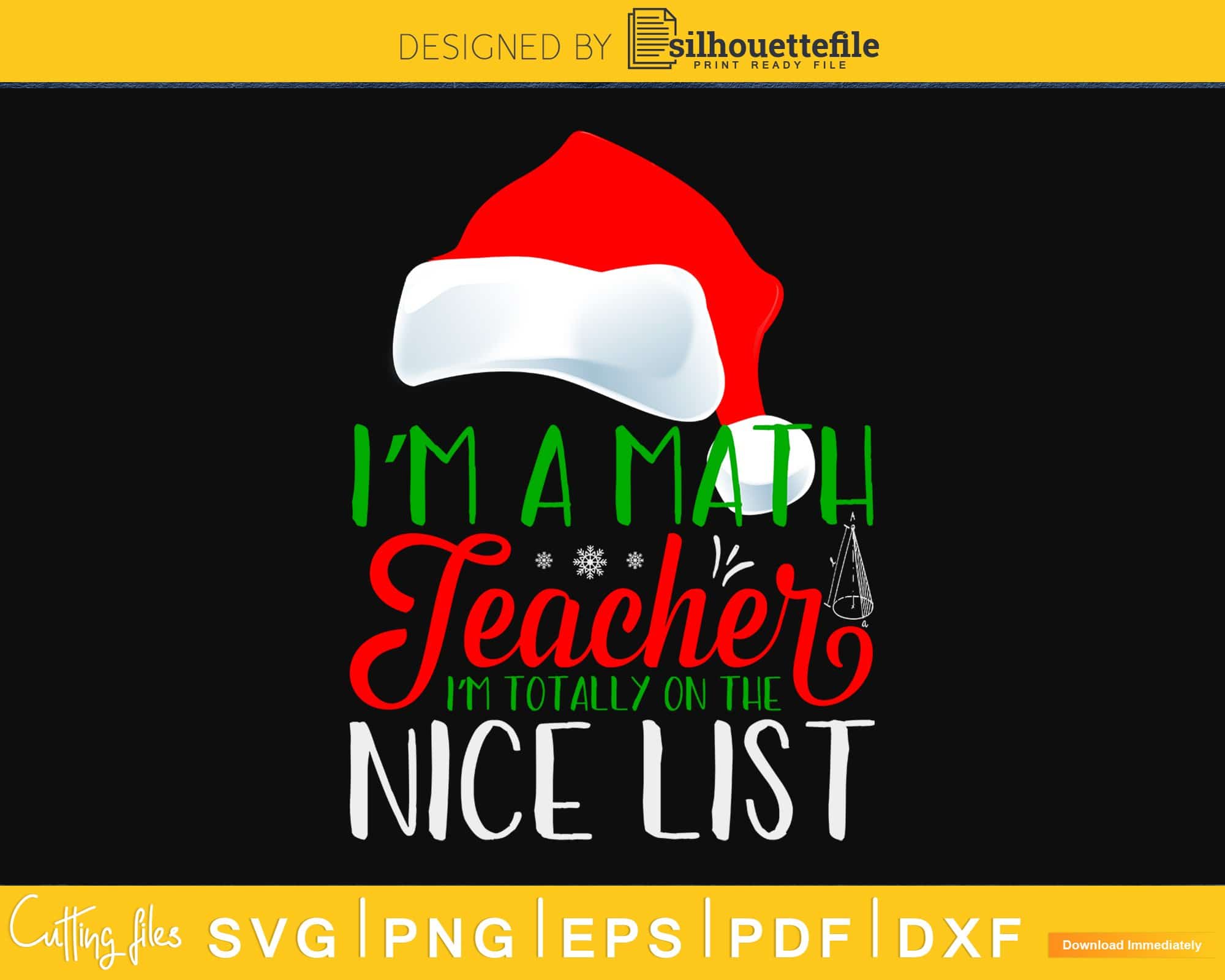 I’m a math teacher christmas svg cricut craft cut files | SilhouetteFile