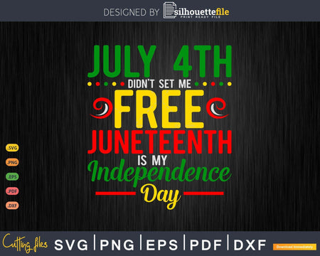 July 4th Don’t Set Me Free Juneteenth Is My Independence