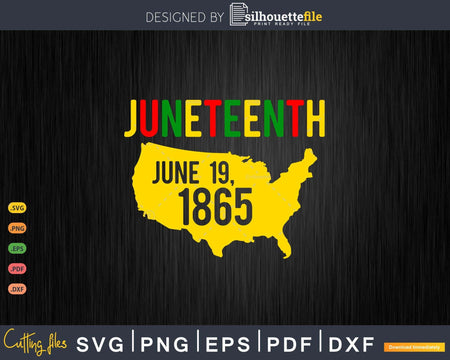 Juneteenth June 19 1865 Black Pride History Png Svg Cut