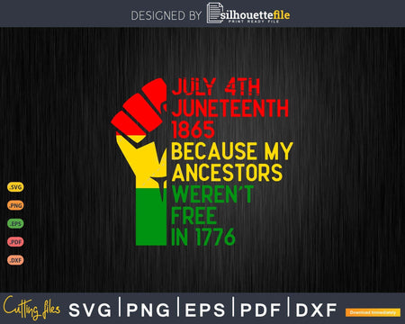 Juneteenth My Ancestors Free Black African Flag Pride Fist