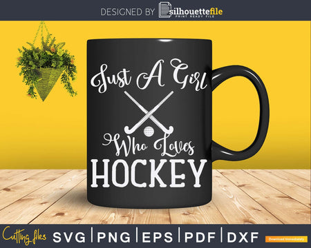 Just A Girl Who Loves Hockey Ice Jersey Svg Png Eps