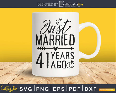 Just married 41 years ago Wedding Anniversary svg png