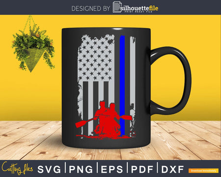 Kayak Kayaking Kayaker 4th of July Patriotic Distressed USA