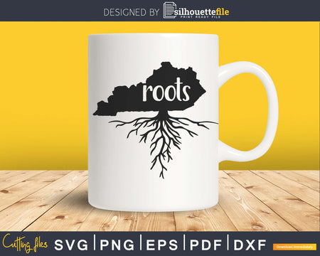 Kentucky KY Roots Home Native Map svg vector cricut cut