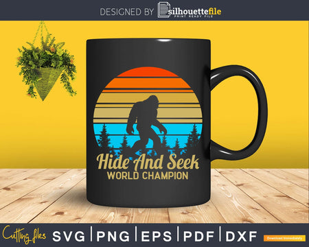 Kids Hide And Seek World Champion Bigfoot Funny Retro Boys