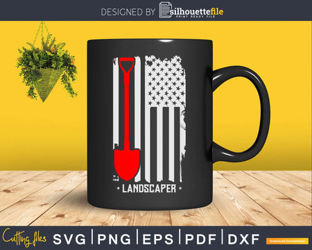 Landscaper Landscaping Gardener Gardening American Flag Svg
