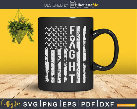 Lung Cancer Awareness Shirt American Flag Svg Designs Cut