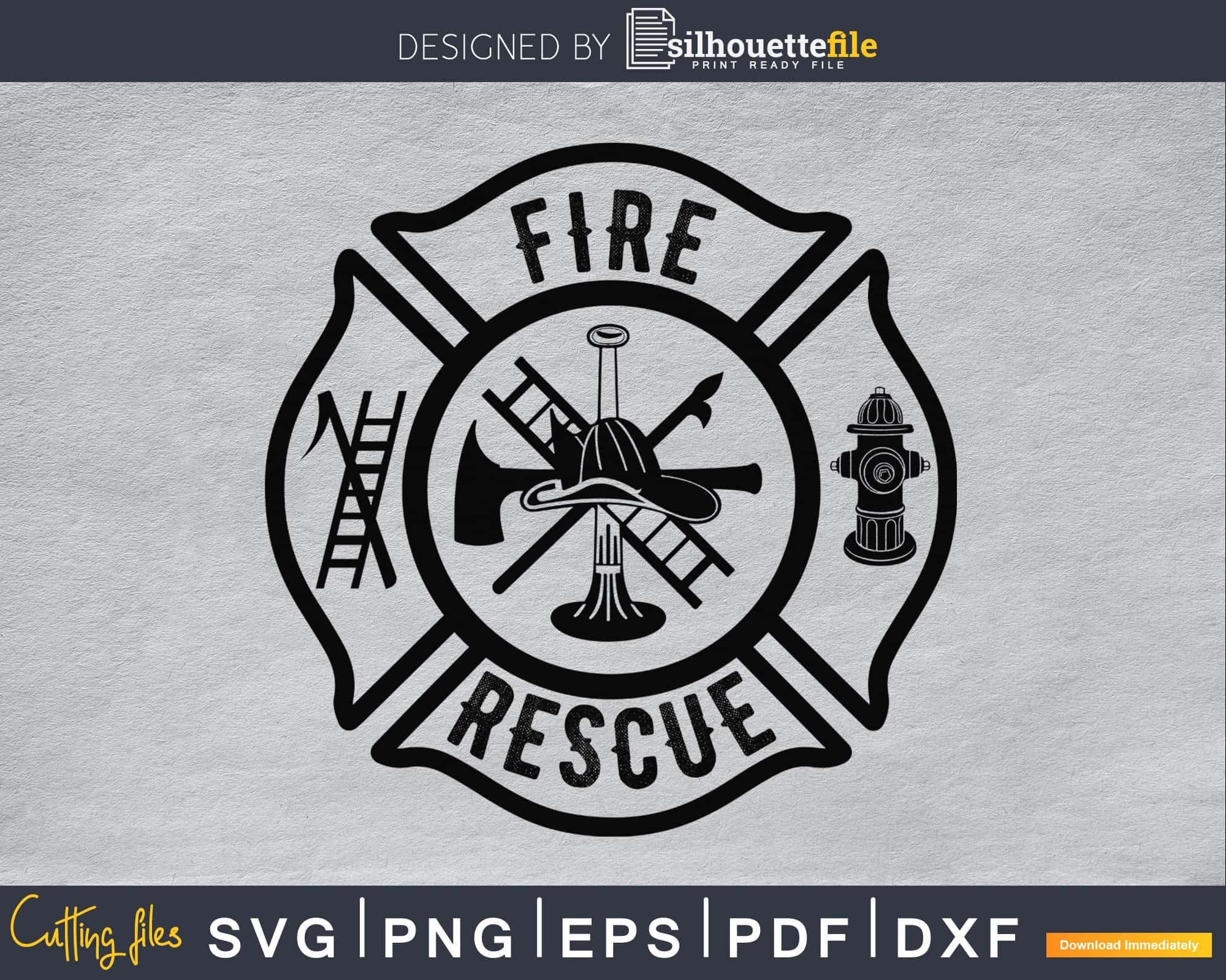 Maltese Cross Fire Rescue Emblem department Firefighter | Silhouettefile maltese-cross-fire-rescue-emblem-department-firefighter-silhouettefile