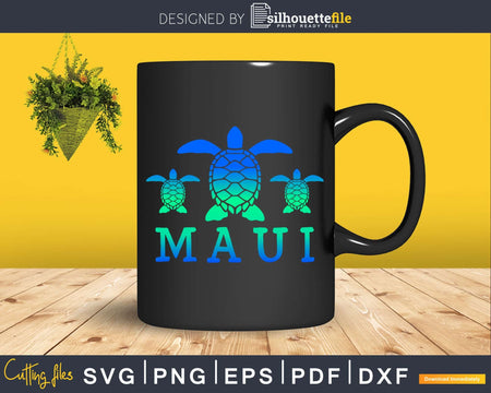 Maui Hawaii Sea Turtles Hawaiian Scuba Diving Shirt Svg