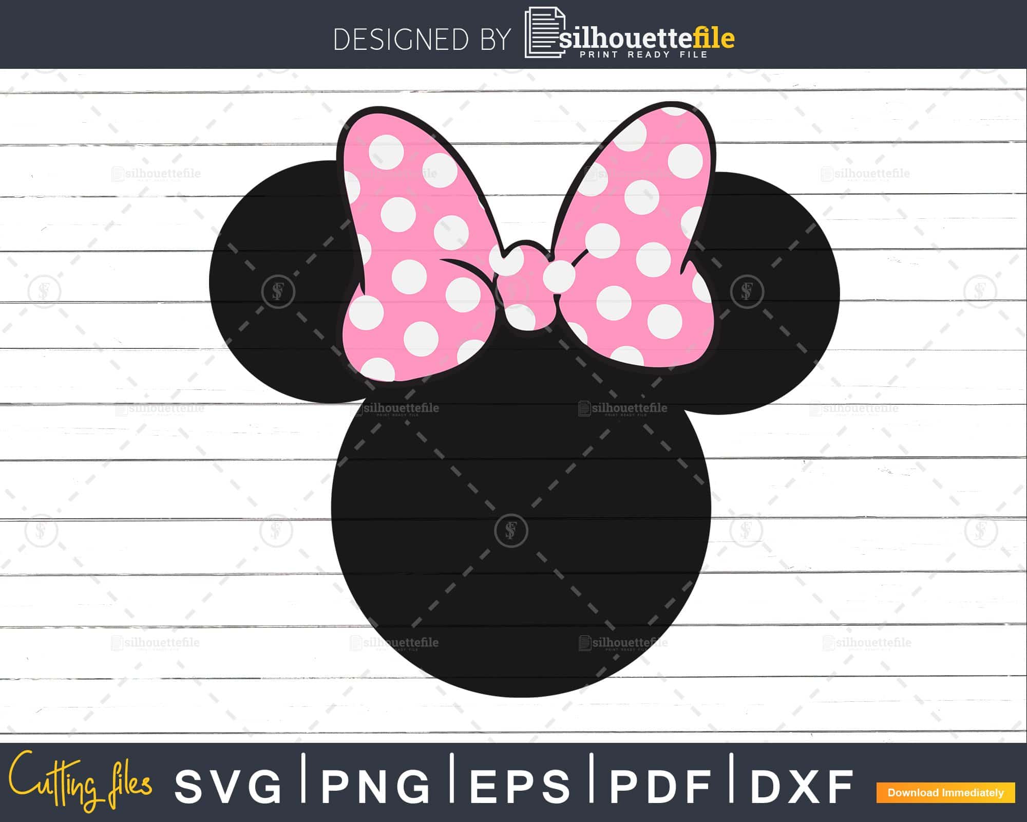 Pink Minnie Mouse Silhouette Printable