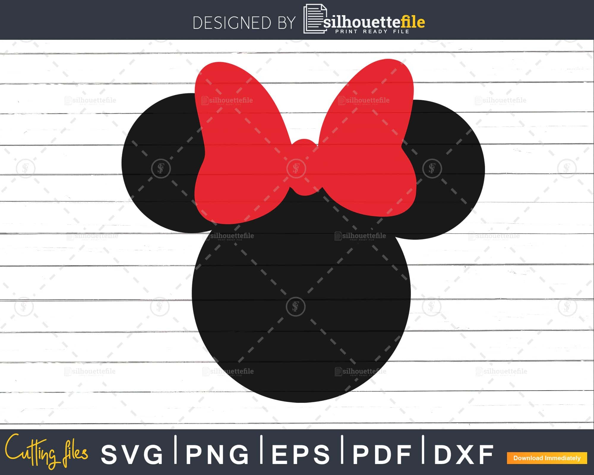 Minnie Mouse SVG PNG JPG PDF EPS Cut Files For Cricut And Silhouette