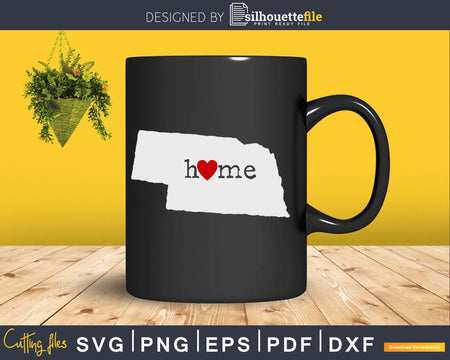 Nebraska NE Home Heart Native Map svg png dxf pdf cricut