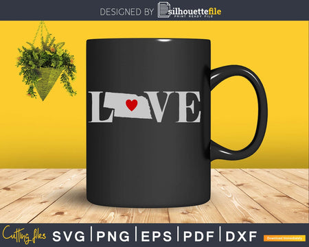 Nebraska NE Love Home Heart Native Map svg cut cutting