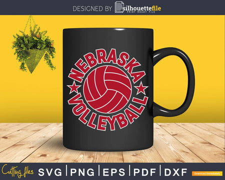 Nebraska Volleyball svg png design cut files for cricut