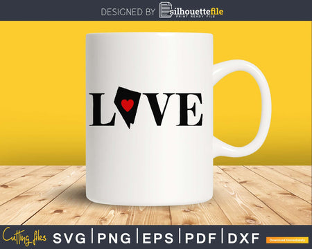 Nevada NV Love Home Heart Native Map dxf svg png cutting