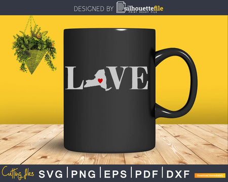 New York NY Love Home Heart Native Map svg cricut png