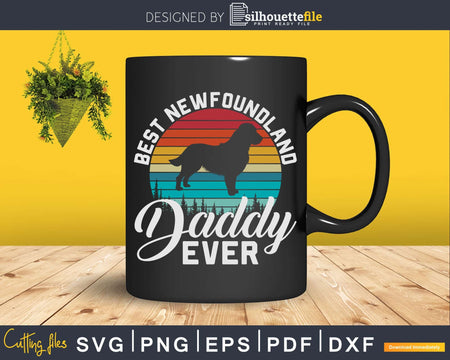 Newfoundland Dad Best Daddy Dog Lover Retro Vintage Svg
