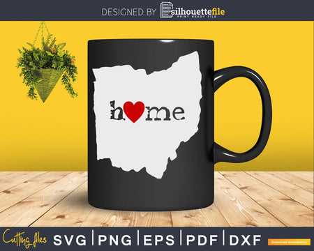 Ohio OH Home Heart Native Map svg cricut cut silhouette