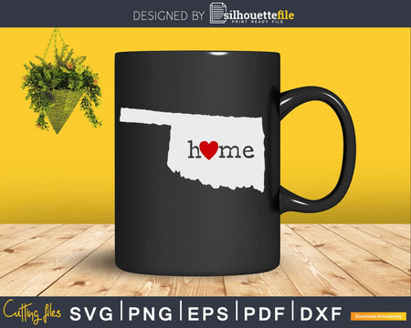 Oklahoma OK Home Heart Native Map svg cricut cut png