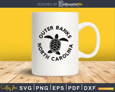 Outer Banks North Carolina NC Sea Turtle svg png cut file