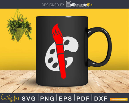 Painter Palette Brush Svg Dxf Cut Files