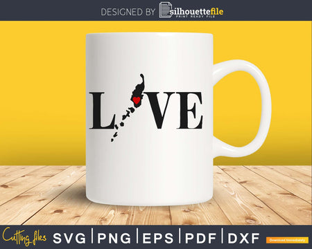 Palau PW Love Home Heart Native Map svg cricut cutting files
