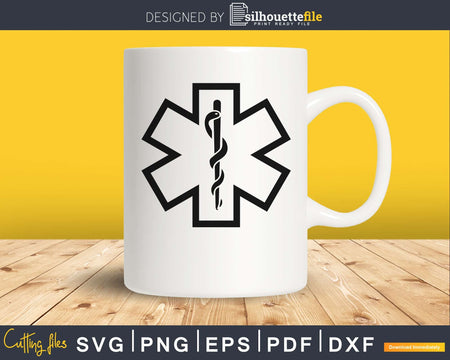 Paramedic star of life sticker EMT symbol svg pdf png dxf