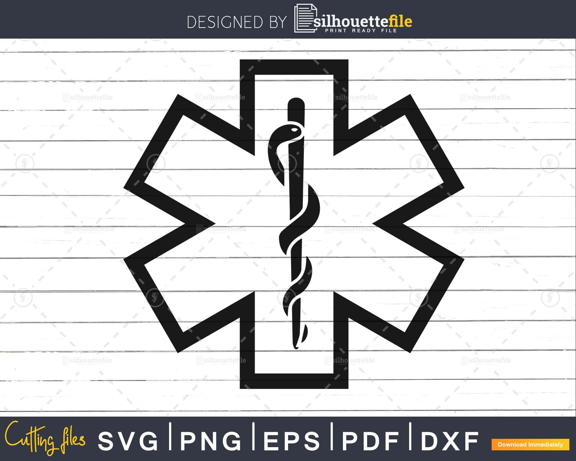 Paramedic star of life sticker EMT symbol svg png dxf cut files | Silhouettefile paramedic-star-of-life-sticker-emt-symbol-svg-png-dxf-cut-files-silhouettefile