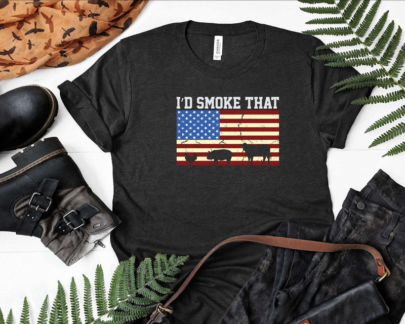 Patriotic American BBQ USA Flag I’d Smoke That Barbecue