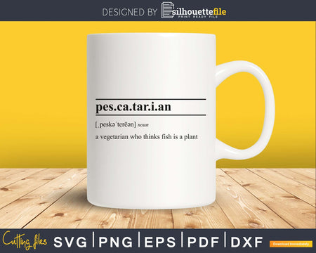 Pescatarian definition svg printable file