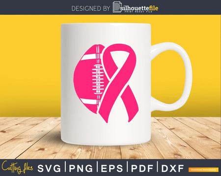 Pink Football Breast Cancer awareness October Month svg png