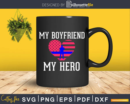 Police Girlfriend Thin Blue Line Flag cricut svg cutting
