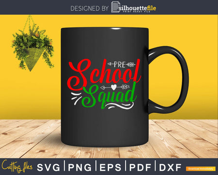 Pre-school squad christmas svg cricut craft cutting file