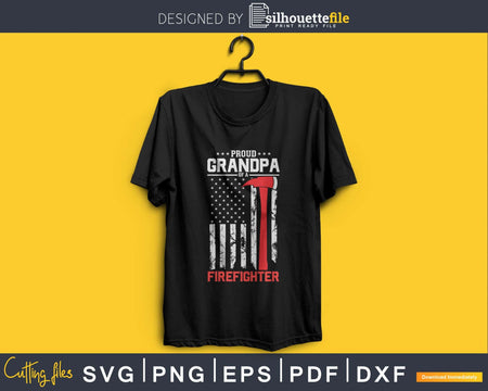 Proud Grandpa of a Firefighter Fireman Support Red Line