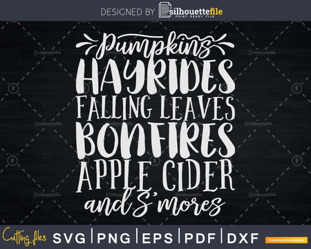 Pumpkins Hayrides Falling Leaves Bonfires Apple Cider
