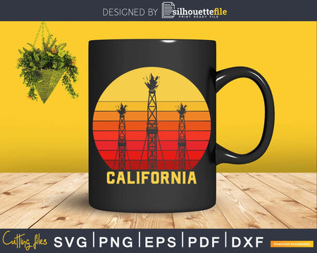 Retro California Oil Roughneck Vintage Oilfield Worker Svg