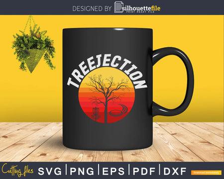 Retro Disc Golf Frolf Vintage Frisbee Treejection Svg