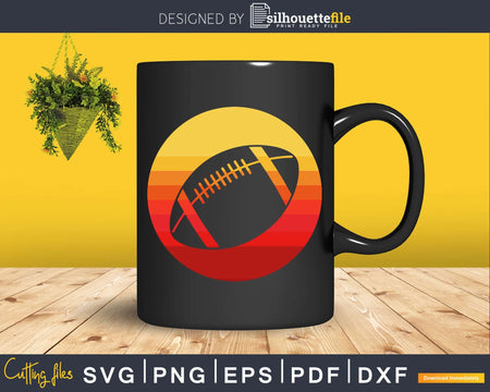 Retro Rugby Fan Vintage Present Svg Cricut Cut File