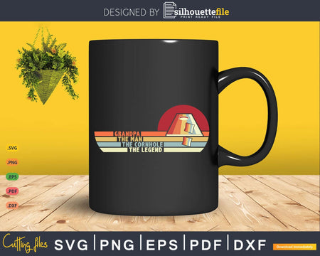 Retro style Grandpa The Man Cornhole Legend Father day