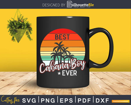 Retro Sunset Palm Tree Best Cabana Boy Ever Png Dxf Svg Cut