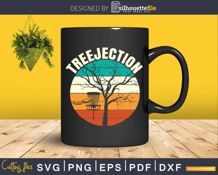 Retro Treejection Funny Disc Golf Frisbee Rejection Svg Png