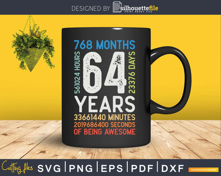 Retro Vintage 64 Years Old Classic 64th Birthday 768 Months