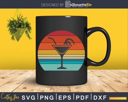 Retro Vintage Bartender Cocktail Drink Bartending Png Dxf